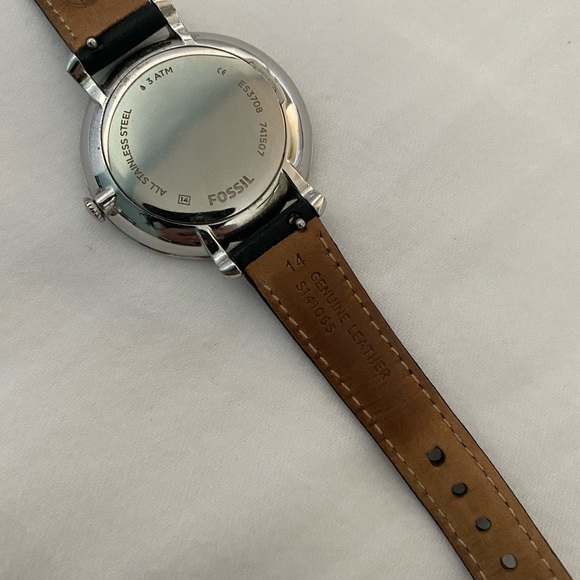 Fossil Silver Jacqueline Watch w/Black and Brown Straps - Picture 8 of 12